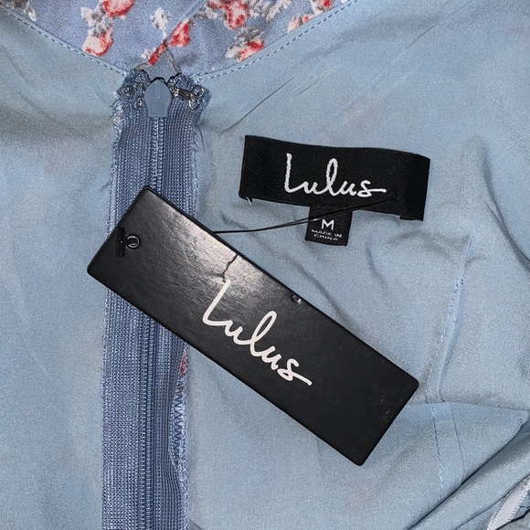 💖SALE✨Lulu’s Rosa Blue Floral Ruffled Dress - Picture 5 of 6